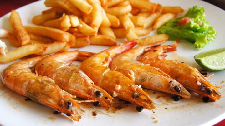 Crevettes frites en Martinique